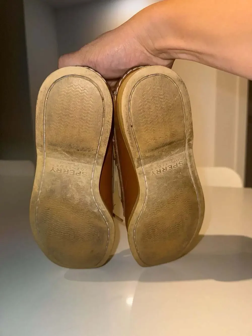 Sperry Top-Sider Authentic Original 2-Eye Boat Shoes Sahara Leather Size 7.5M